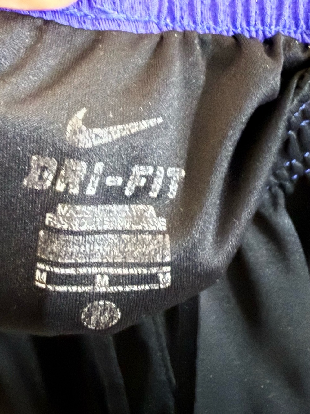 Nike Black and Purple Women's Run Shorts - Picture 4 of 4